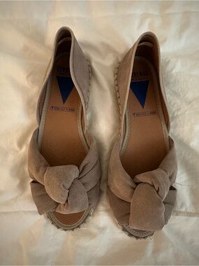 VERBENAS Taupe Suede Knot Espadrille Sandals
